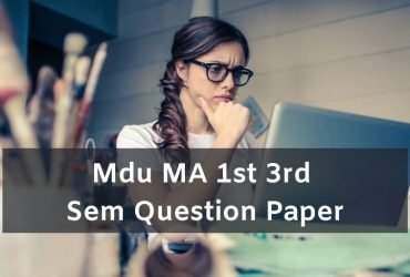 Mdu MA 1st 3rd Sem Question Paper