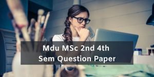 Mdu MSc 2nd 4th Sem Question Paper