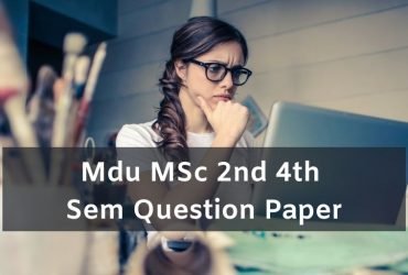 Mdu MSc 2nd 4th Sem Question Paper